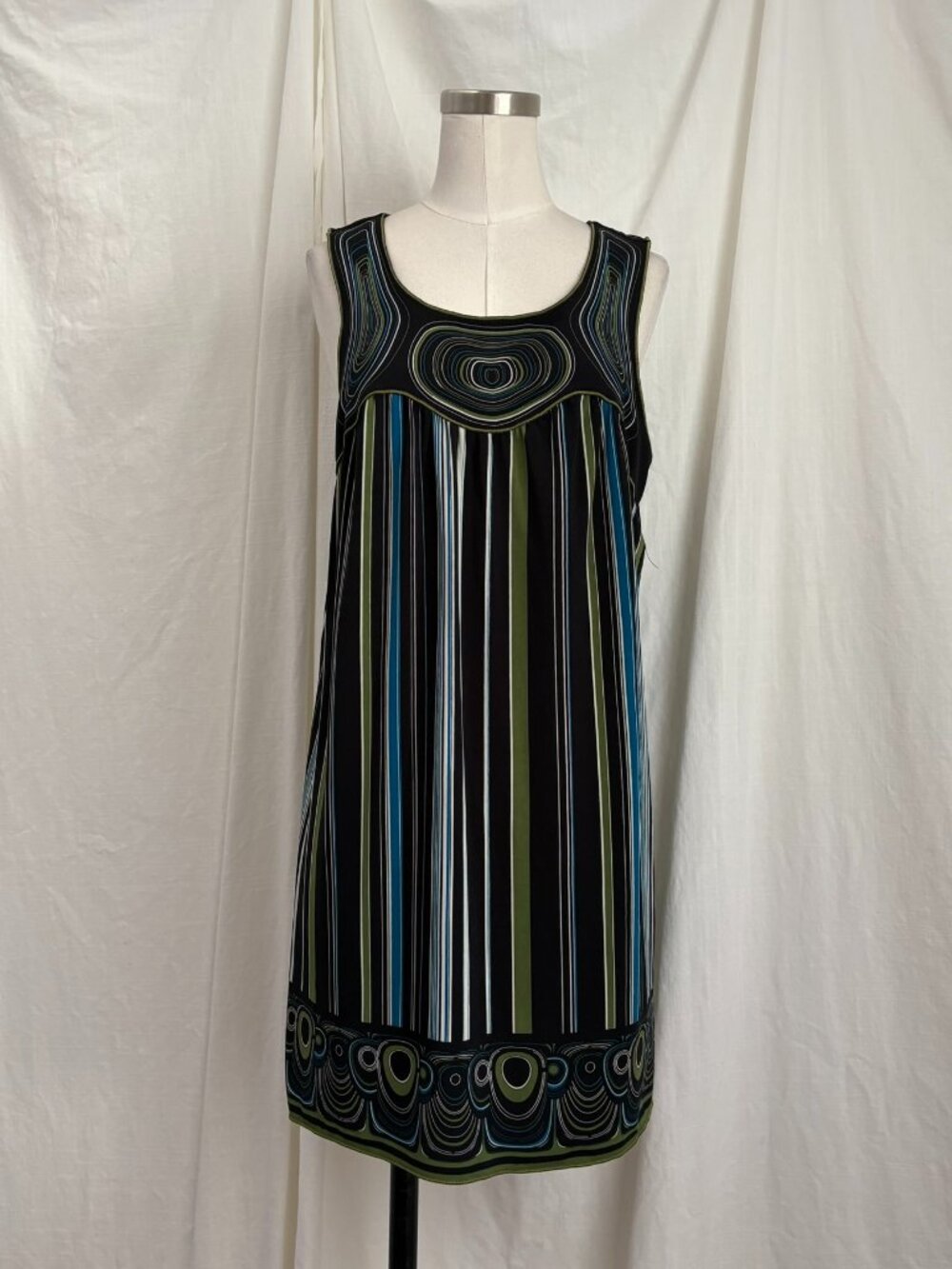 Y2K Max Edition Retro Mod Mini Shift Dress XL Hippie Vintage Psychedelic Whimsy